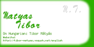 matyas tibor business card