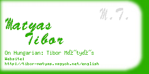 matyas tibor business card